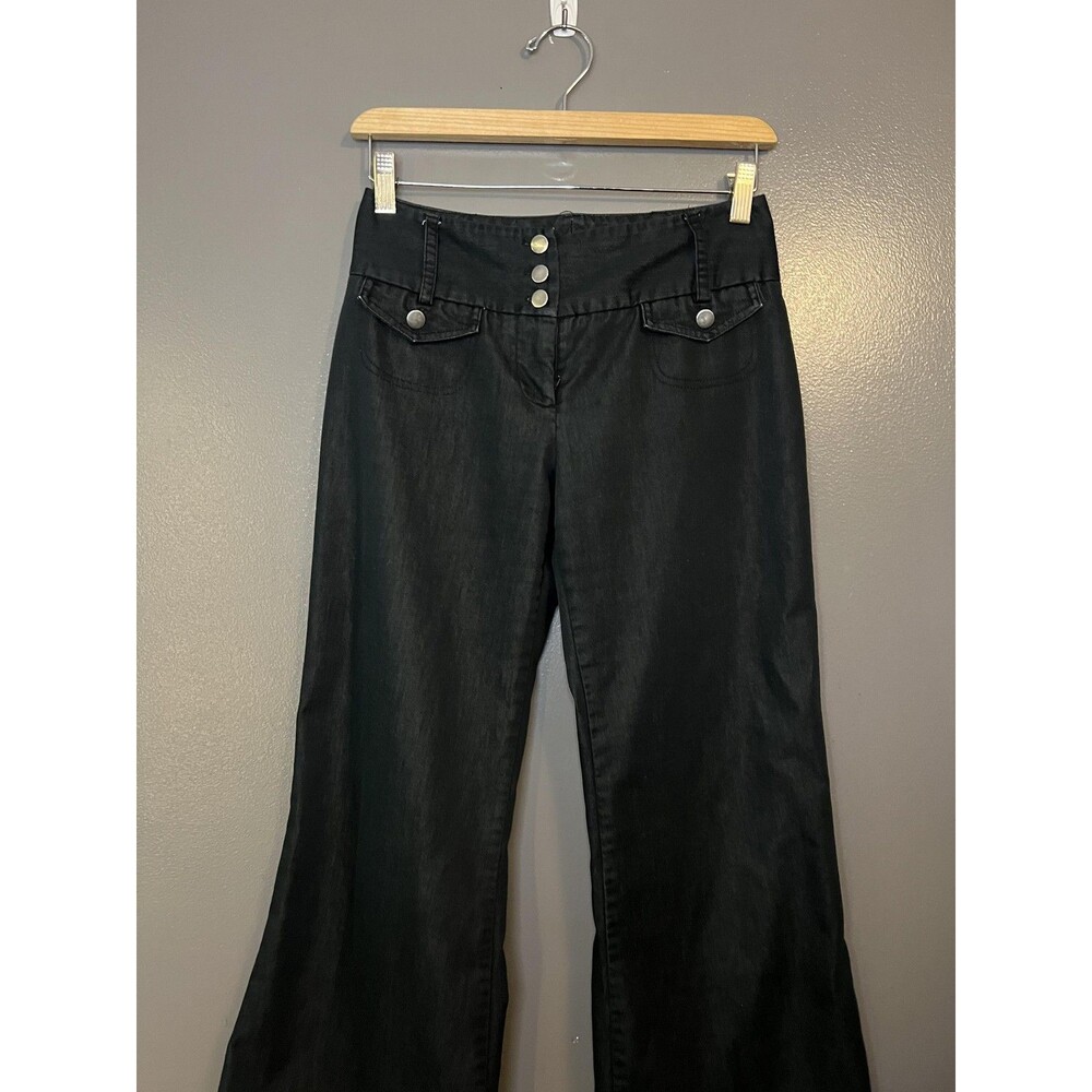 iZ Byer California Pants Womens Juniors 3 Black Flare Wide Leg Trouser Dressy